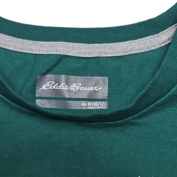 Eddie Bauer Boys Green Happy Camper T-Shirt Size Medium - Picture 5 of 5
